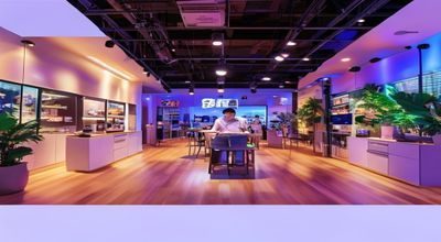 国产传媒策划的某食品品牌直播营销活动，主播在精心布置的直播间内展示产品，背景灯光温暖，观看人数屏显超过百万